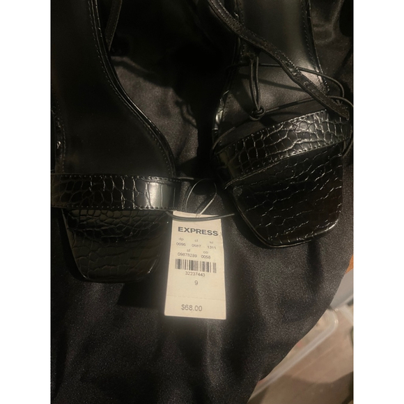 Black Stiletto crocodile embossed Heels, Size 9, Black - Picture 4 of 4